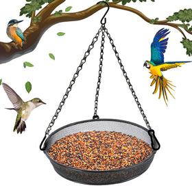FLINTER hanging bird feeder outdoor mesh platform for easy viewing