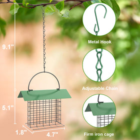 FLINTER suet cake feeder close-up highlighting sturdy powder-coated steel.