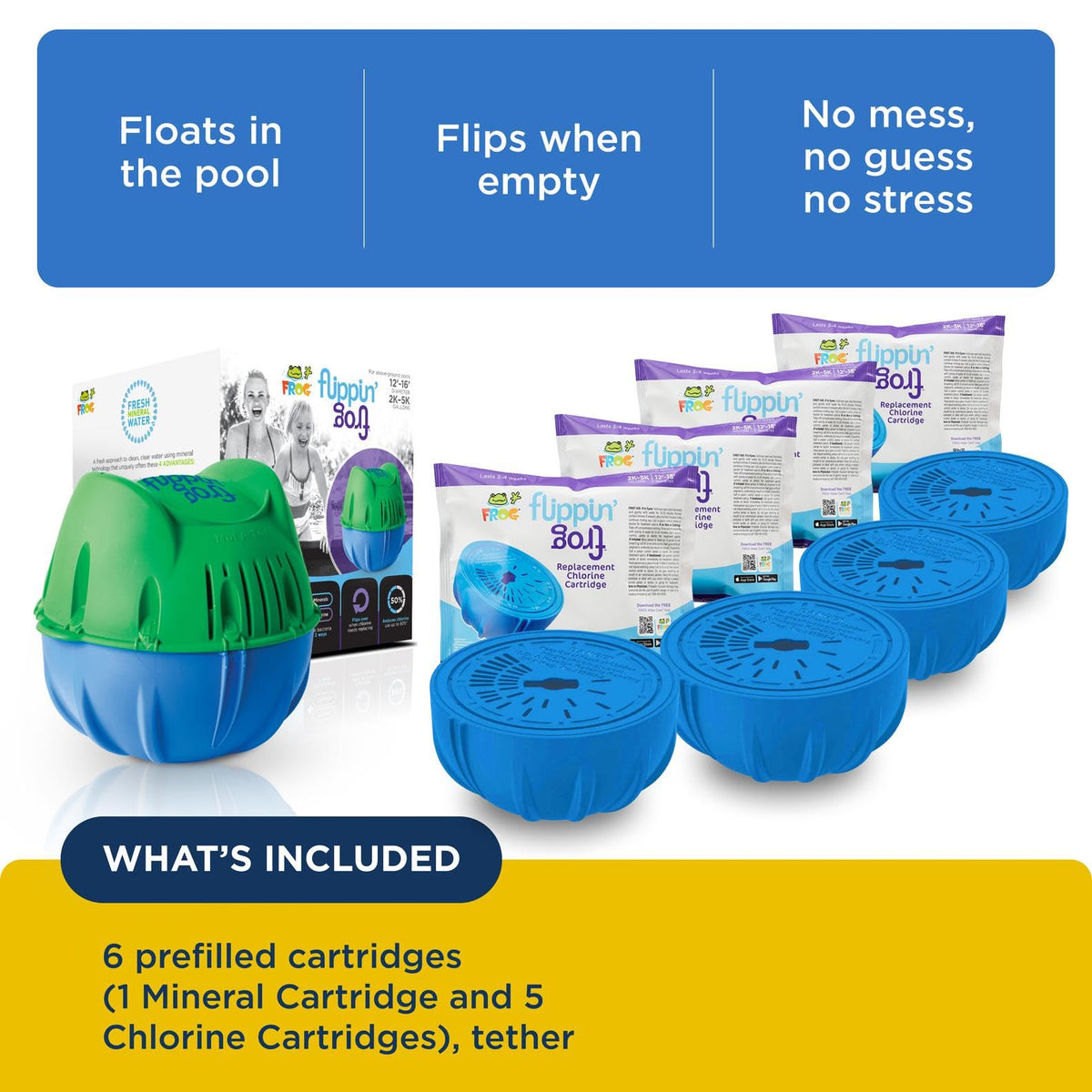 Chlorine cartridge from Flippin' FROG ensuring consistent pool sanitizing.