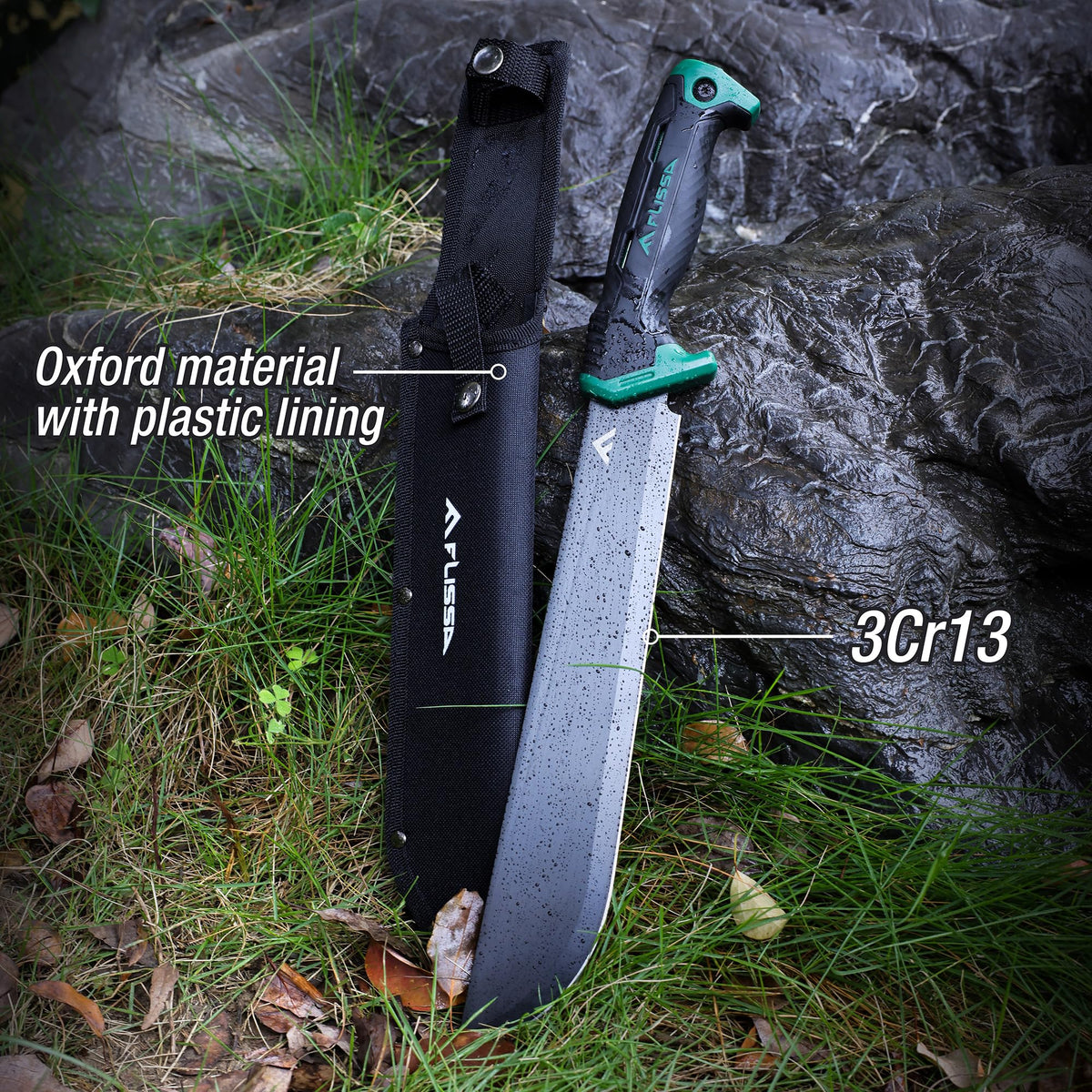 FLISSA machete clearing brush for outdoor chores and trail preparation