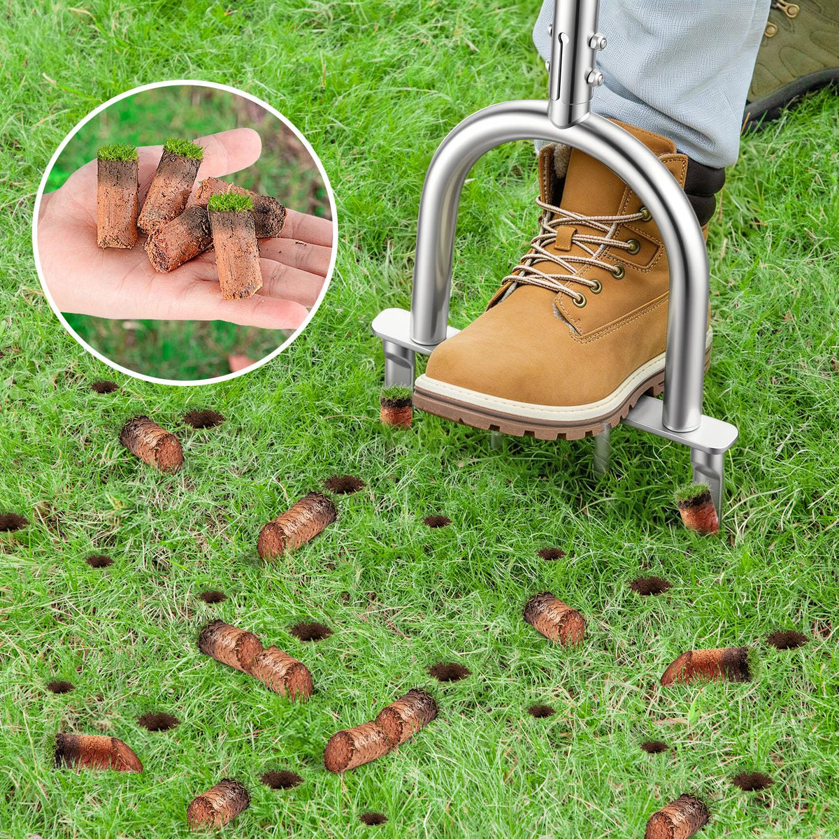FLMAQE aerator with comfort grip handle reduces hand fatigue