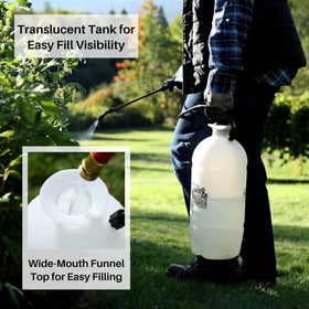 Close-up of the Flo-Master thumb-operated valve for steady spraying control