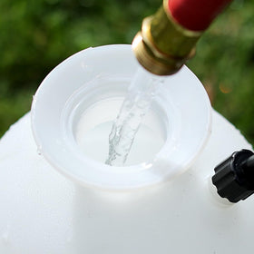 Wide-mouth fill design keeps refills clean and fast.