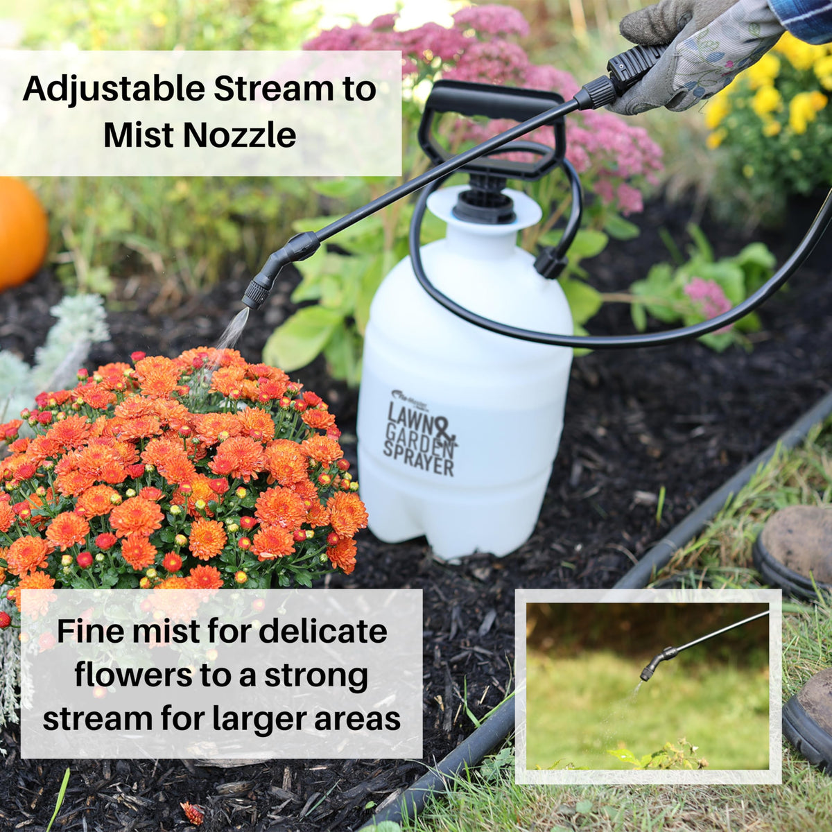 Ergonomic grip reduces hand fatigue during extended spraying sessions.