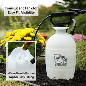 Hudson 24101 translucent bottle allows quick fluid level checks.