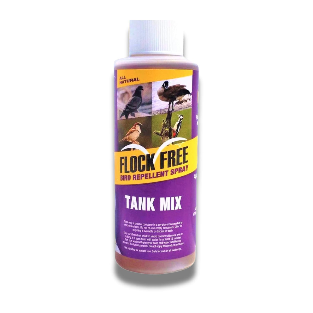 Flock Free Bird Repellent Spray bottle deters birds visually at entryways.
