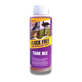 Flock Free Bird Repellent Spray bottle deters birds visually at entryways.