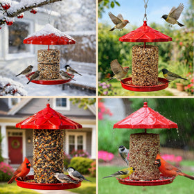 Flockin Cylinder Bird Feeder Holder easy-to-clean design simplifies maintenance.