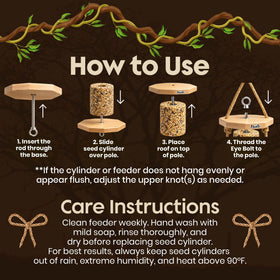 Flockin' Cylinder Feeder weathered-wood image emphasizes durable construction for all seasons.