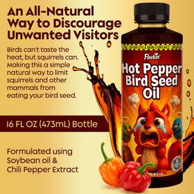 Flockin' Flaming Hot Pepper Oil mixing with seed shows quick, even coating.