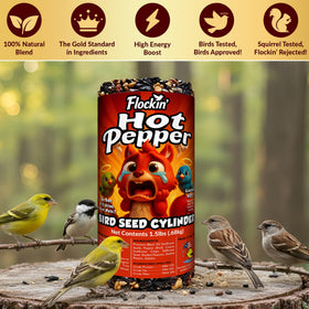 Flockin spicy formula helps deter persistent squirrels from the feeder.