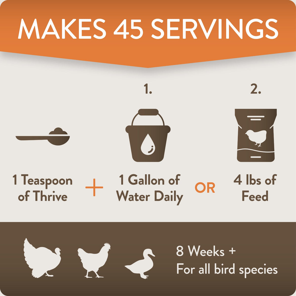 Poultry drinking water with Thrive mixed in shows practical use.