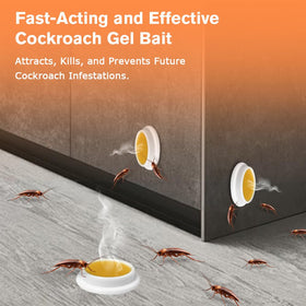 FLODTEEK roach gel bait placed behind appliances for hidden coverage.