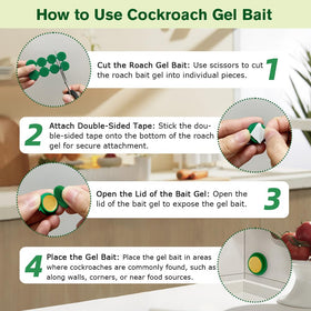 FLODTEEK gel bait in kitchen and bathroom for high-traffic areas.
