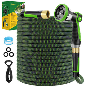 FLOERXIS non-expandable hose 50ft delivering steady garden watering.