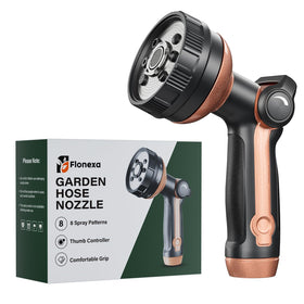 Flonexa nozzle with metal body offers lasting durability for garden tasks.