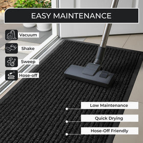 FloorGuard easy-clean charcoal mat, vacuuming and wiping simple.