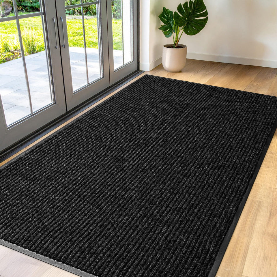 FloorGuard 3x5 ft charcoal mat, front view for high-traffic entryways.