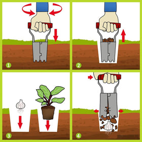 Versatile tool for tulips, daffodils, dahlias, garlic, onions, and more.