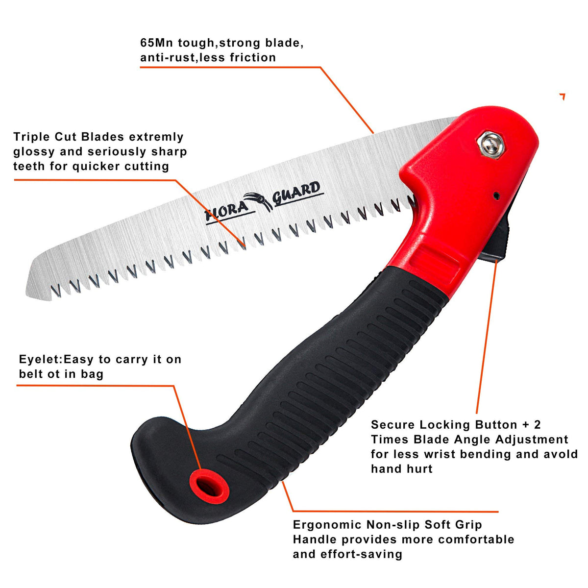 FLORA GUARD ergonomic handle enhances grip and control