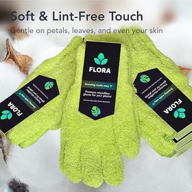 Flora Microfiber Dusting Gloves offer universal one-size fit for quick plant care.