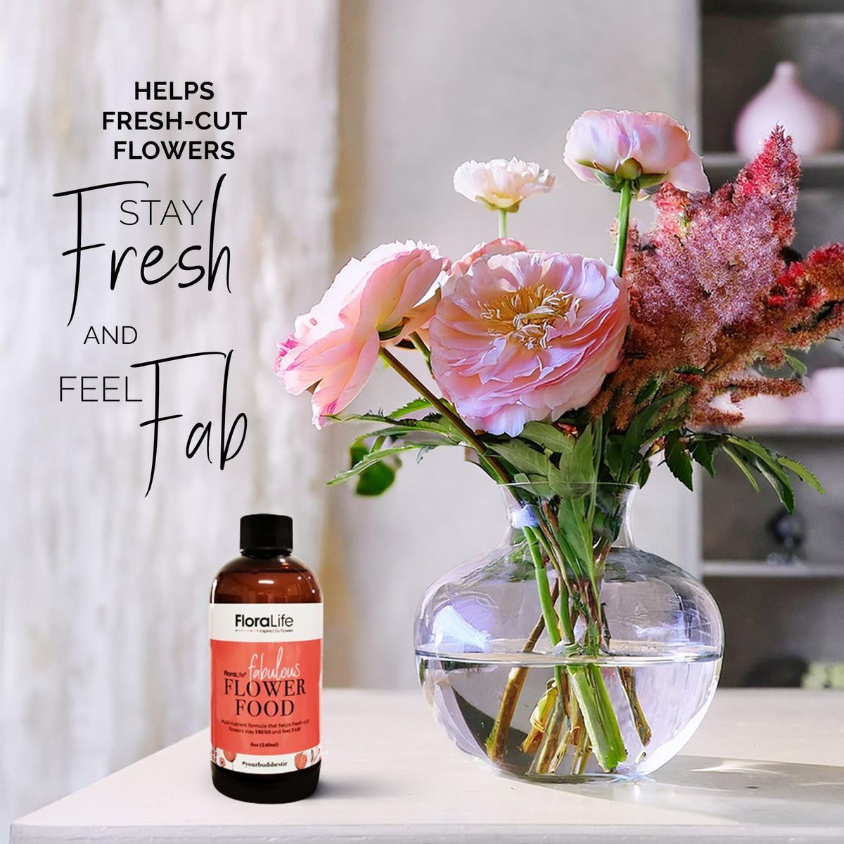 Close-up of roses nourished by FloraLife for longer-lasting petals.