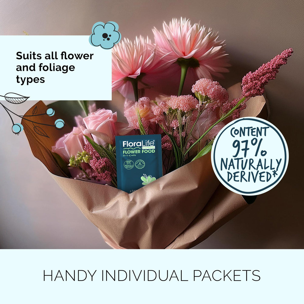 FloraLife moisture-resistant packaging protects flowers during storage