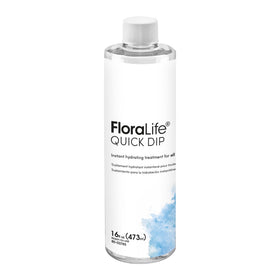 FloraLife Quick Dip bottle front view for rapid flower hydration
