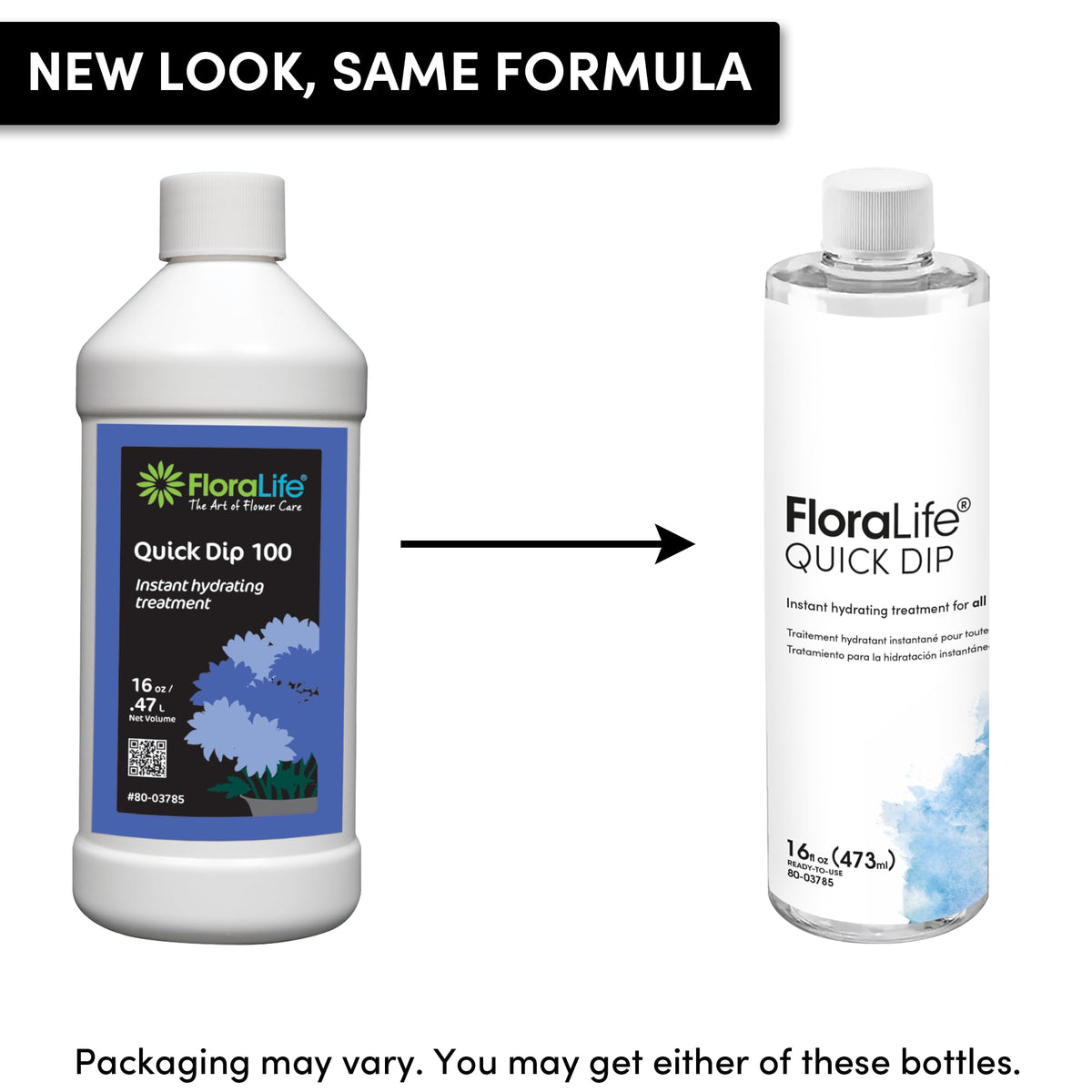 FloraLife Quick Dip bottle pour shows easy application for fresh flowers