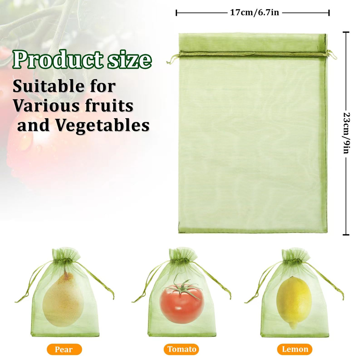FloraSea drawstring mesh covers offer easy installation on peaches