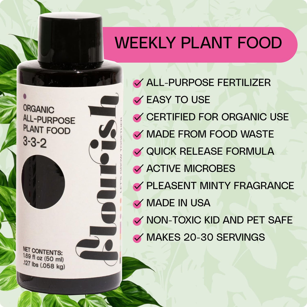 Flourish plant food proudly made in the USA for reliable care