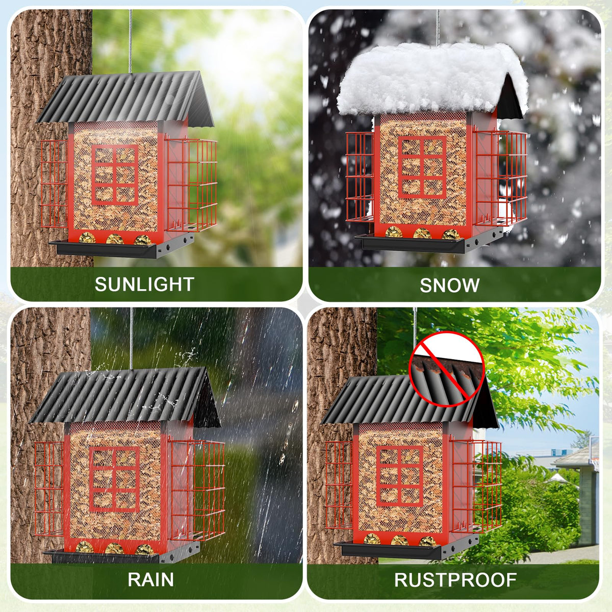 FlowaFoli weatherproof roof protects seeds from rain and wind.