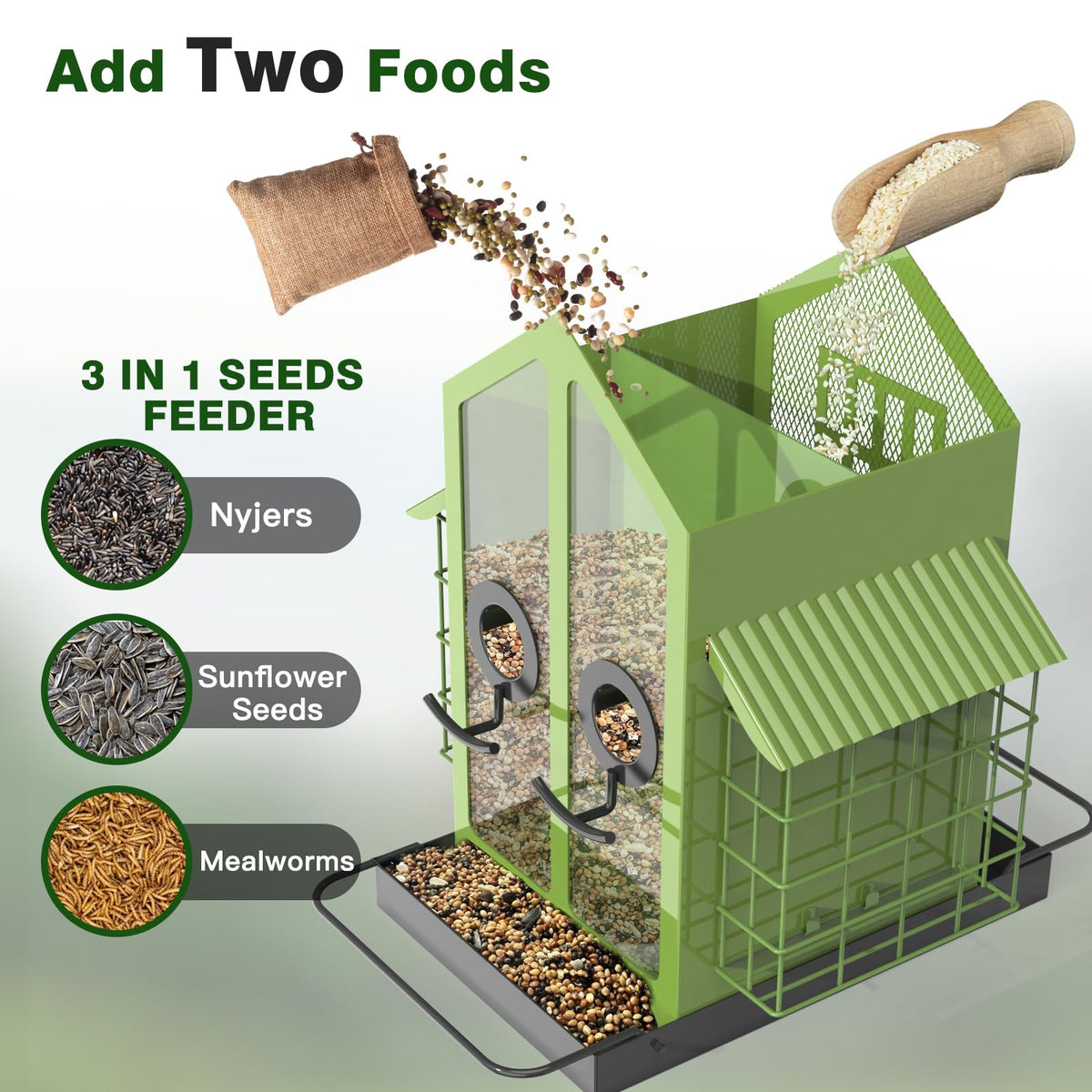 FlowaFoli weatherproof roof keeps seeds dry in rain and wind.