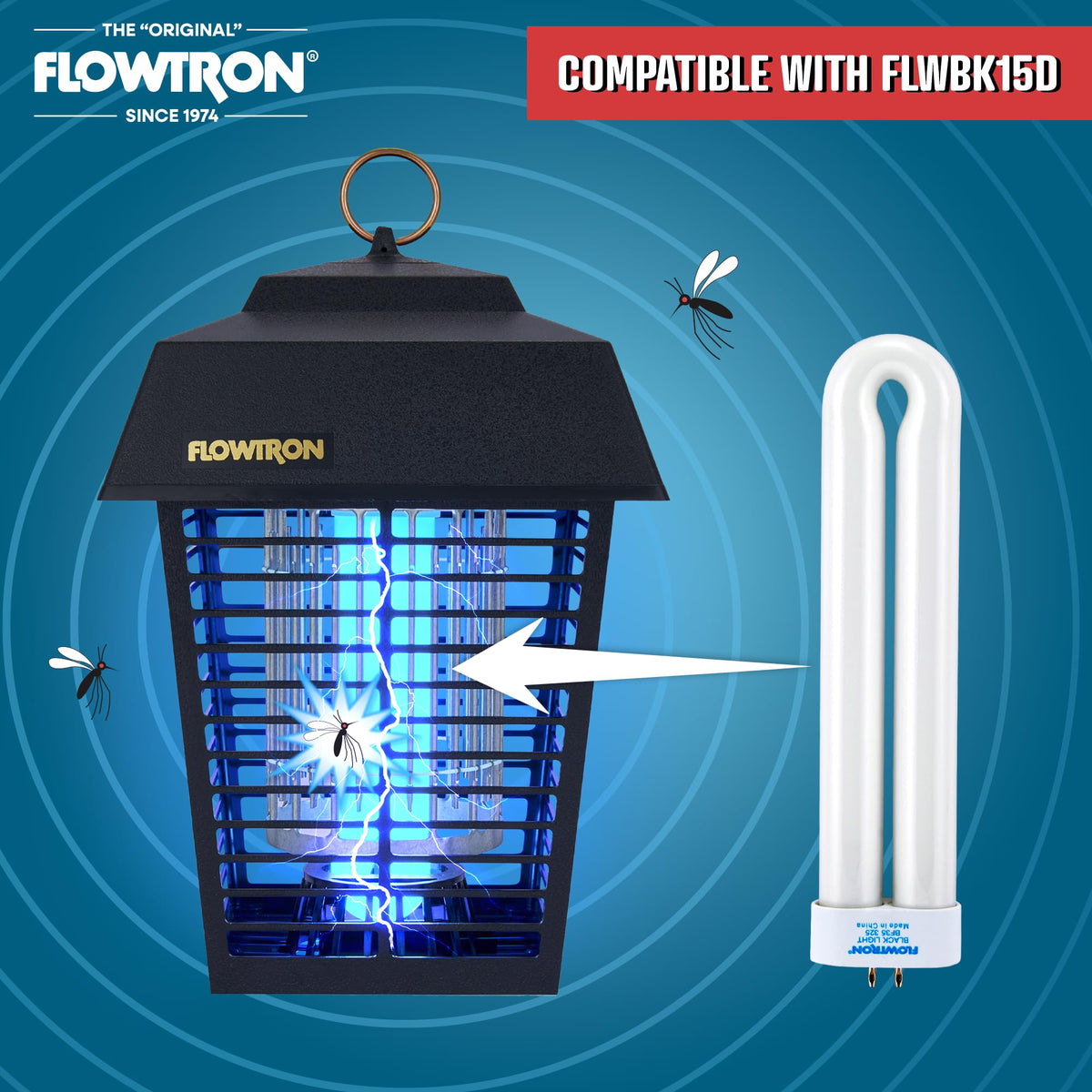 Flowtron BF-35 UV bulb installation guide visual, quick swap to restore bug zapper performance.