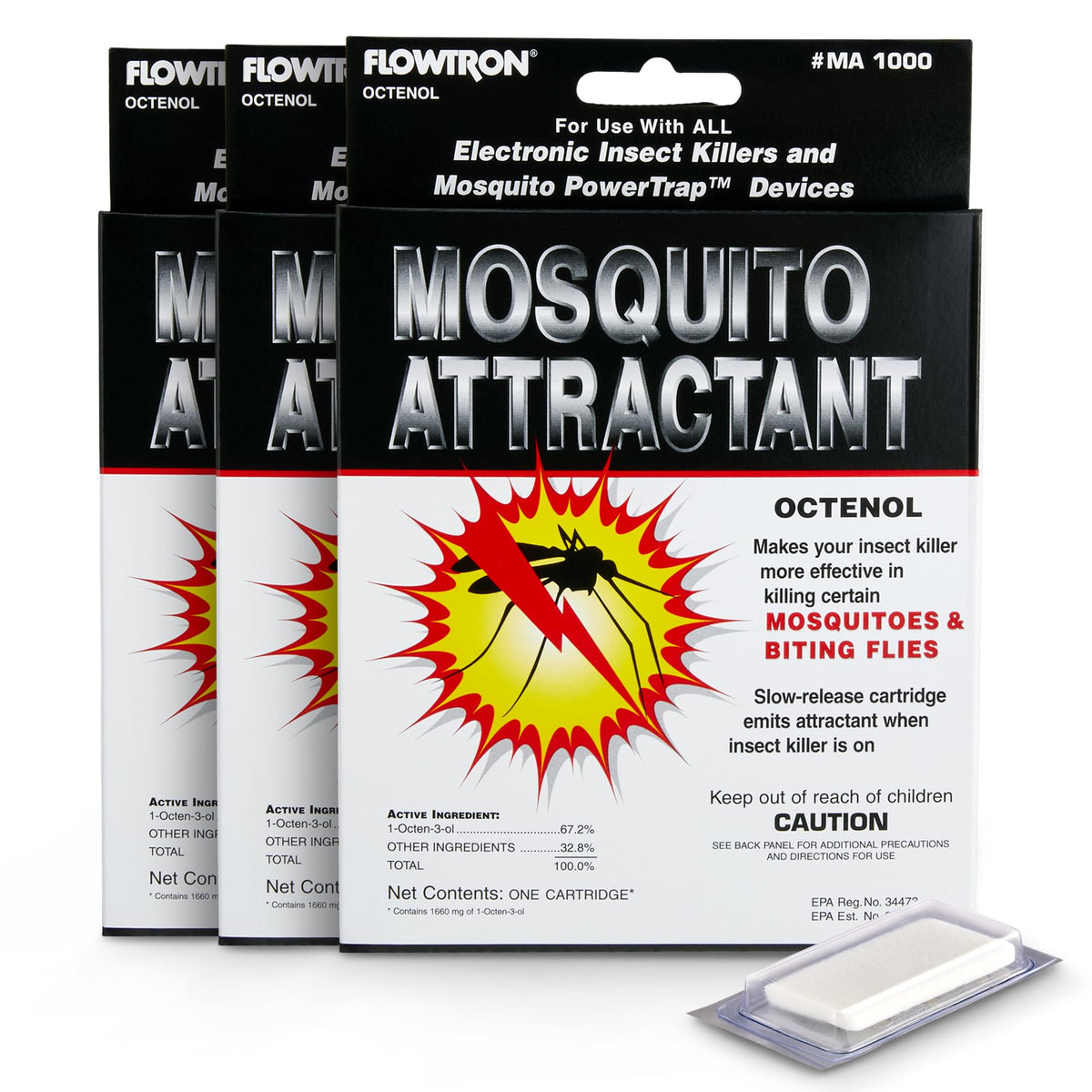 Flowtron MA-1000 octenol cartridge box for outdoor mosquito control.