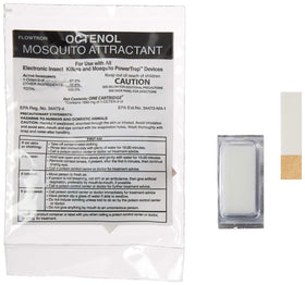 Flowtron octenol cartridges in use to boost bug zapper effectiveness outdoors.