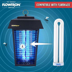 Flowtron UV bulb closeup shows durable design for reliable outdoor pest control.