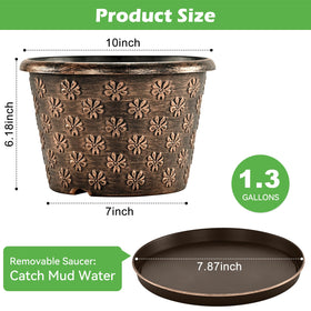Flowyypo sturdy weather-resistant plastic pot for indoor or outdoor use.