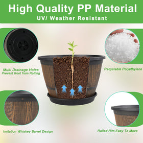 Flowyypo weather-resistant plastic planter suitable for sun and cold.