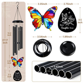 Flpoxzd durable outdoor wind chime, rust-resistant and weatherproof for garden serenity.