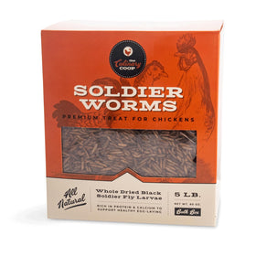 Fluker's bulk dried soldierworms bag for organic chicken treats.