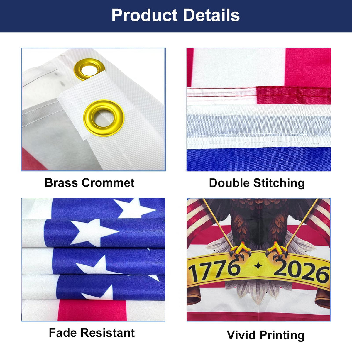 Grommet-ready FLUUZE flag eases mounting on poles.
