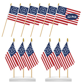 FLUUZE USA flag on stick with vibrant colors for parades and celebrations