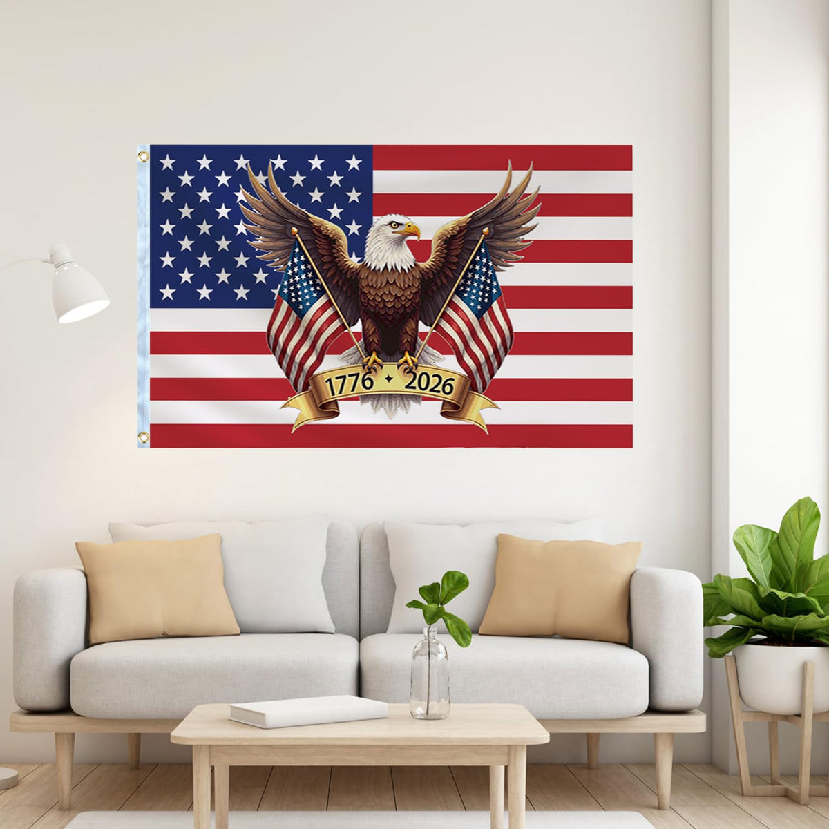 FLUUZE waterproof, wrinkle-free polyester flag for outdoor use.
