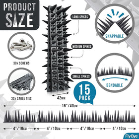 Fly-Bye spikes provide complete coverage across a 19.6ft run.