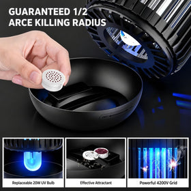 Flyghost Bug Zapper with 6 ft cord and hanging hook for flexible placement.