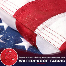 FLYGROW flag showing brass grommets for secure outdoor hanging