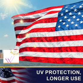 FLYGROW flag featuring double-stitched fly edge for lasting strength