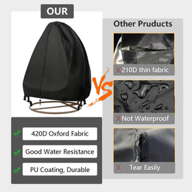 Flymei Black cover suits outdoor furniture while hiding wear and tear.