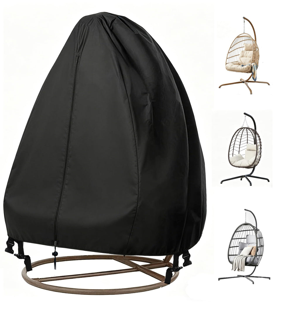 Flymei Patio Egg Chair Cover protects wicker chairs with a waterproof outer layer.